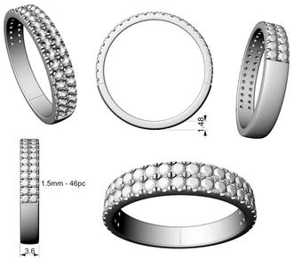 Two rows wedding ring