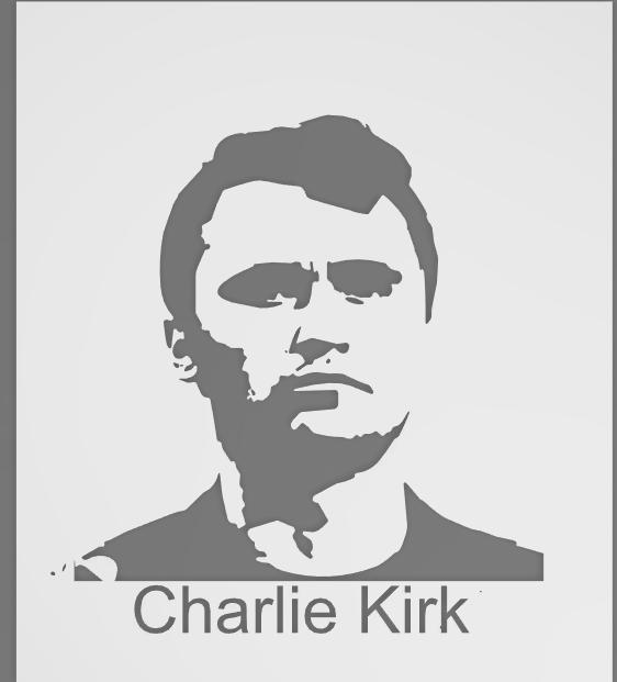 Charlie Kirk – Stencil for Walls and T-Shirts