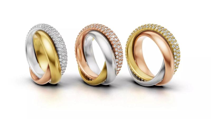 Cartier Trinity Ring Large Model Semi Paved