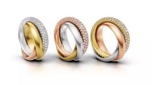 Cartier Trinity Ring Large Model Semi Paved