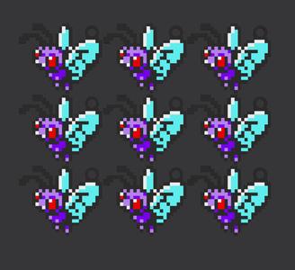 Butterfree pixel art keychain