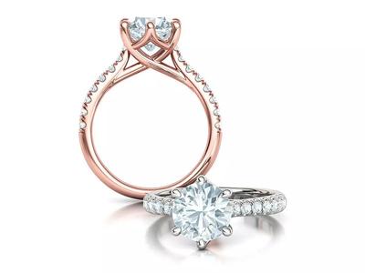 Trellis Solitaire Ring 2CT stone Engagement Ring 3dmodel