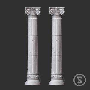 Greek Columns Set - Poseidon's Temple STL (Saint Seiya Diorama Props)