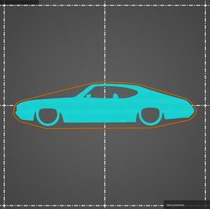 Oldsmobile Cutlass Coupe 1968-1972 key silhouette