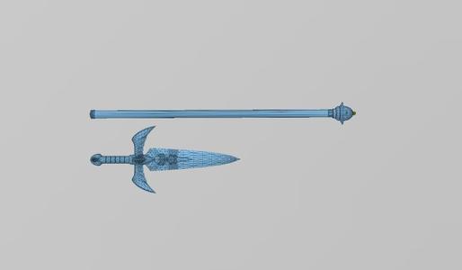 Saint Seiya vintage Pope Shion scepter and Arles dagger