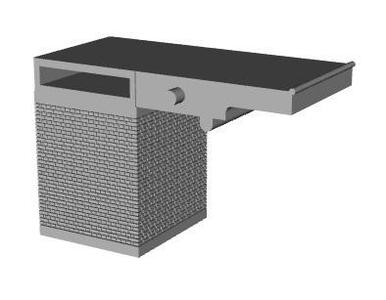 Art Deco Station Platform end building left side 1/148 scale