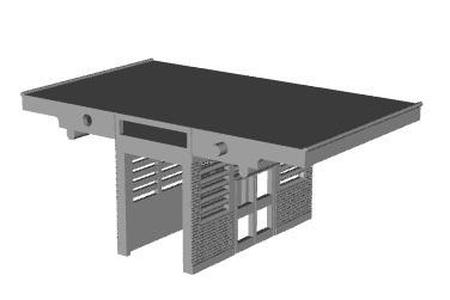 Art Deco Island Platform waiting room middle extension section 1/148 scale