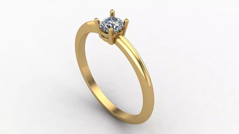 Solitaire Ring with thin shank