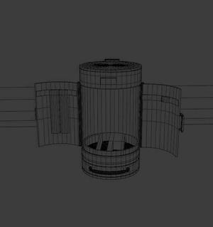 Cylindrical tool box.
