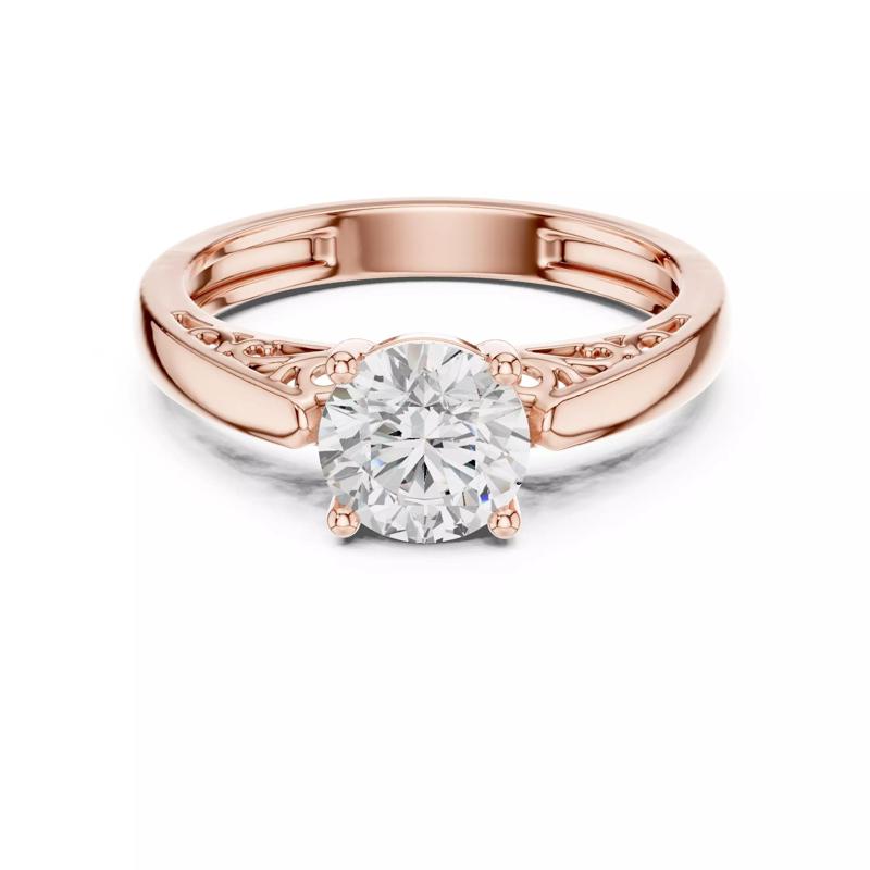 Solitaire Round Diamond Engagement Ring ALL SIZES STL Video