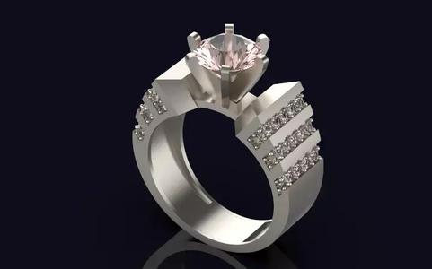 Solitaire Engagement Ring jewelry Gold silver 3D print model