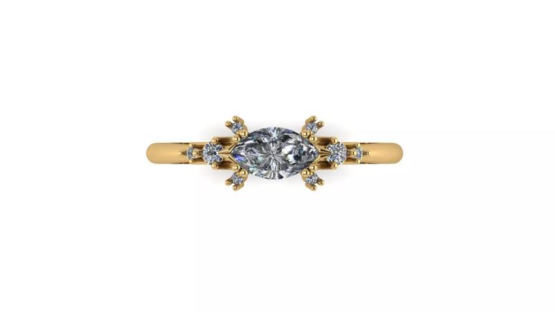 Diamond Eyelet Ring