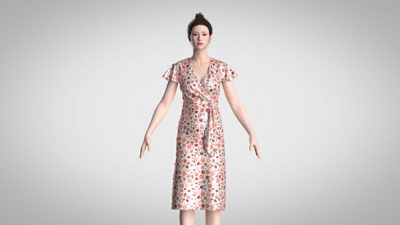 Ladies Wrap Dress | Marvelous / Clo3d / obj / fbx