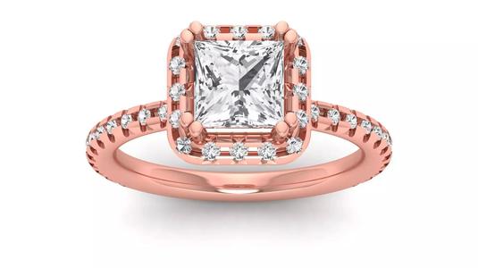Solitaire Wedding Engagement Women Ring Emerald Square Hole Ring