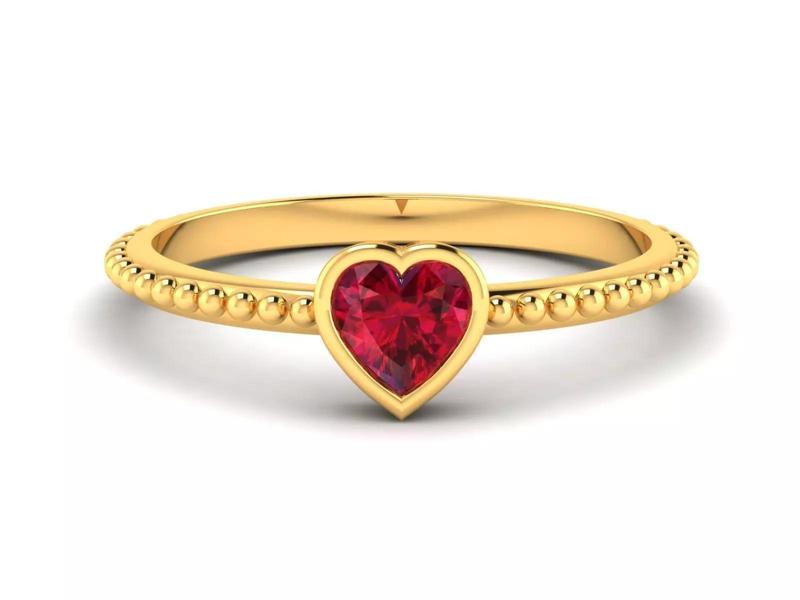 Women Heart Rings 3dm STL OBJ FBX Render Details