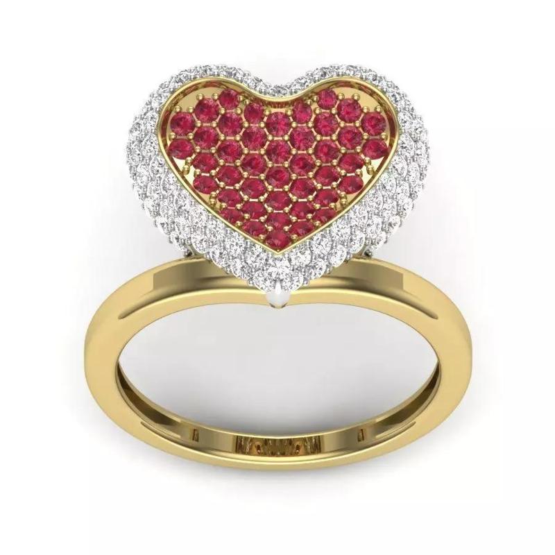 Women heart ring 3dm Render details