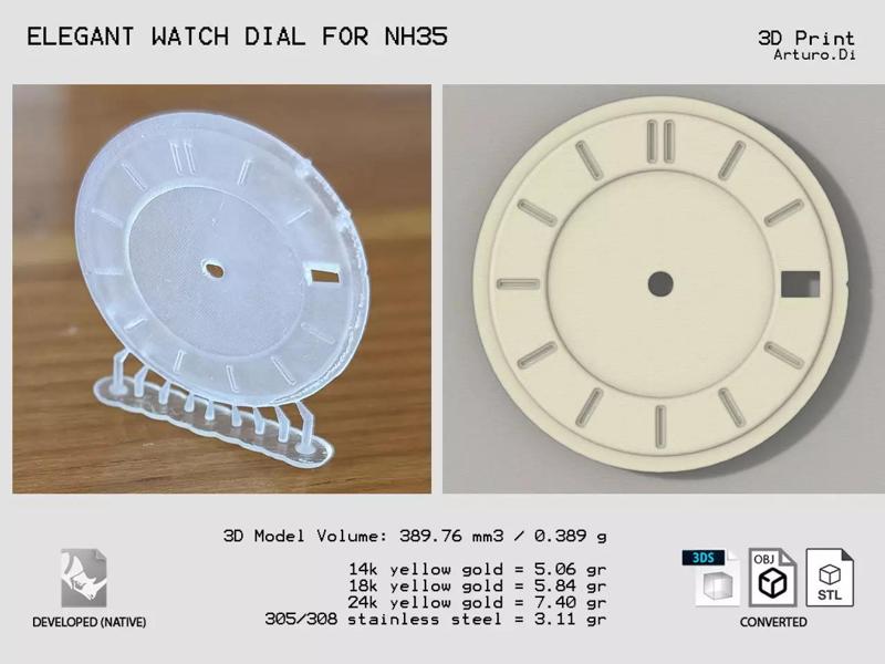 Elegant watch dial for NH35