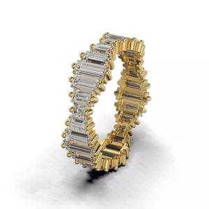 Women ring with round and baguette stones 05