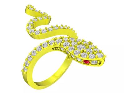 6951 Fashion Diamond Snake Women Ring
