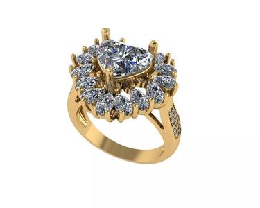 Women diamond ring 3d render
