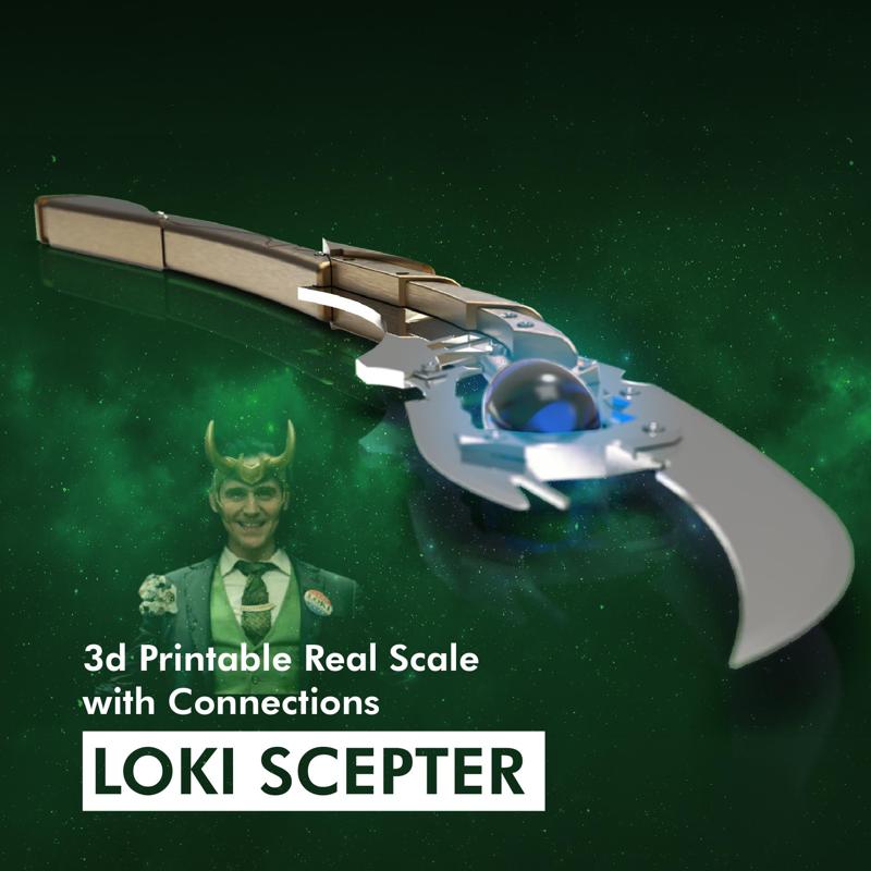 LOKI SCEPTER - Real Scale with separated components to assemble!