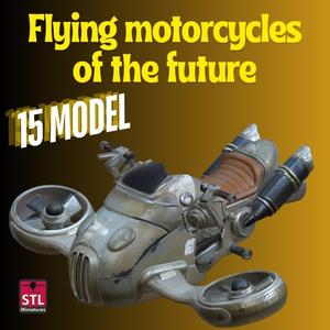 Flying Fantasy Motorcycles – Pack of 15 STL Files for 3D Printing – Highly Detailed Collectible Models