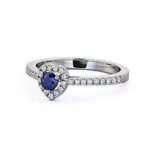 stl file heart sapphire and diamond ring