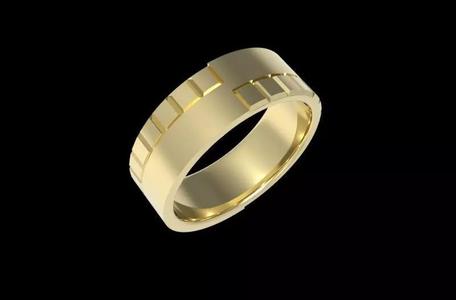 square segmented Wedding Ring
