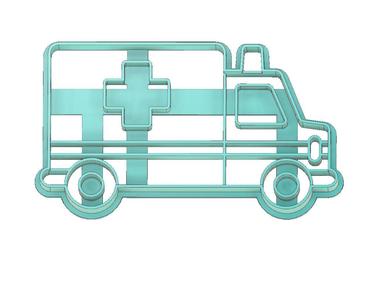 AMBULANCE COOKIE CUTTER,PARAMEDIC COOKIE CUTTER,EMS COOKIE CUTTER,CHILDREN COOKIE CUTTER. AMBULANCE, EMS PARAMEDIC