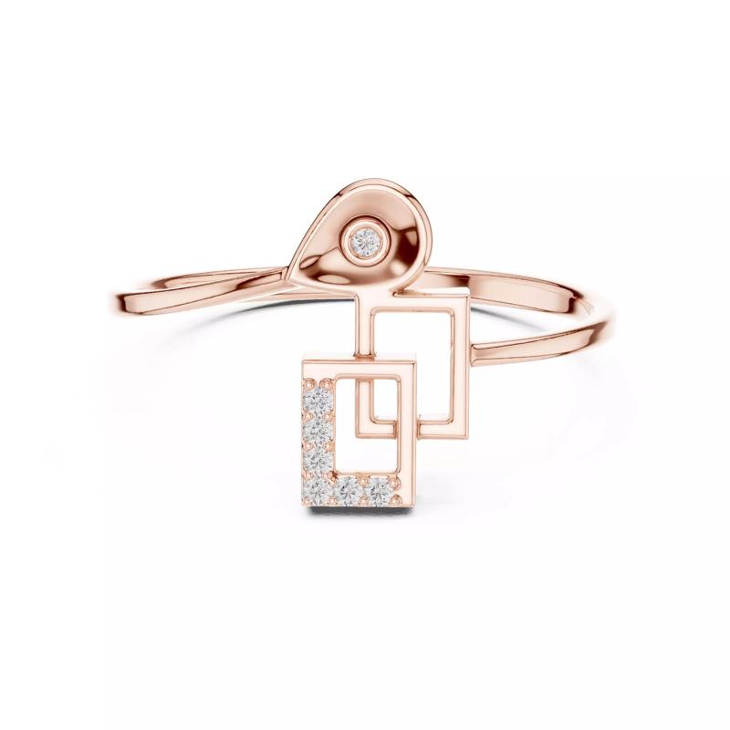 Square And Pear Shape Bypass Engagement Ring 3DM STL Video