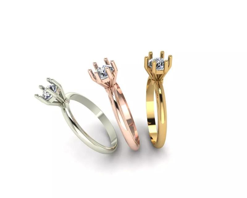 Solitaire Wedding Engagement Women Ring 3D print model