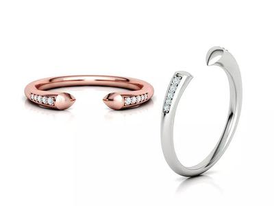 STACKABLE DIAMOND BAND  SOPHIA OPEN RING V3 3dmodel