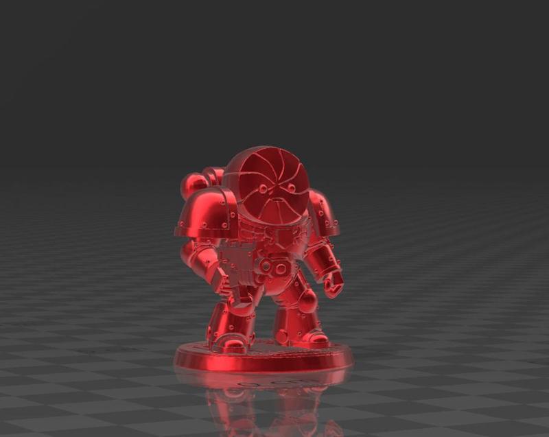 💥 Peppermint Butler Armored with Gun - Paintable Wargame Miniature / Mentita con armadura blindada y metralleta - Miniatura estilo wargame para pintar / Peppermint Butler Armored with Gun - Paintable Wargame Miniature