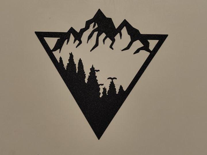 mountain and forest wall art