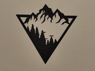 mountain and forest wall art