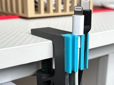 Modular desk handle - cable holder