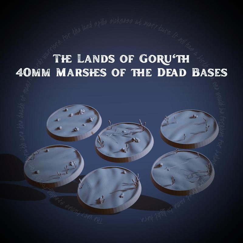 Lands of Goru'th - 40mm Marshes of the Dead Bases
