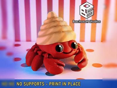 Keychain - Articulated Hermit Crab Multicolor