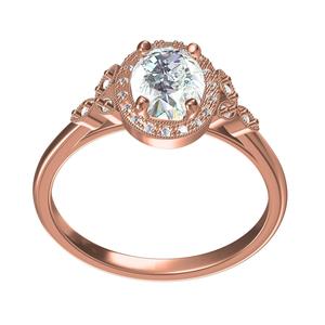 Oval Cut Moissanite Halo Engagement Ring