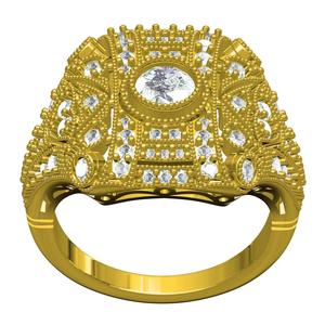 Vintage Bezel Set Art Deco Ring for Women