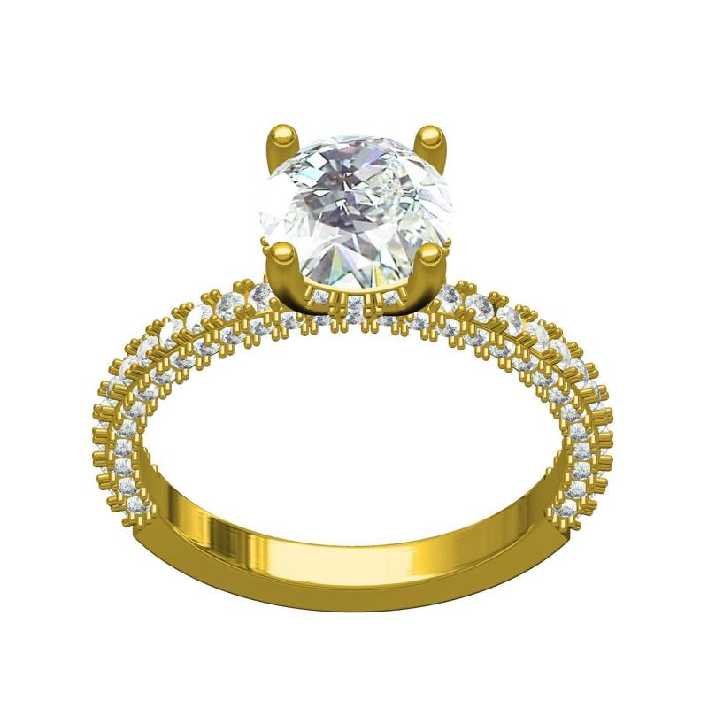 Round Cut Moissanite Engagement Ring for Women