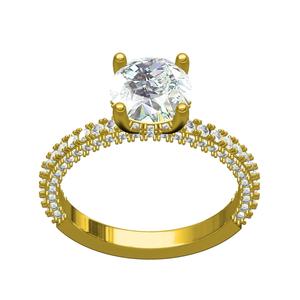 Round Cut Moissanite Engagement Ring for Women