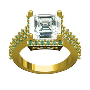 Asscher Cut Diamond Womens Cocktail Ring