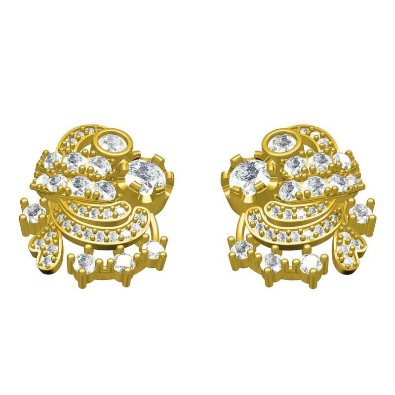 Round Diamond Vintage Stud Earring
