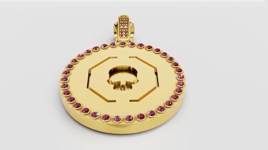 skull pendant gold 3D printable model
