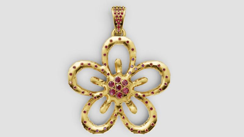 butterfly flower pendant 3D printable model