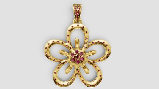 butterfly flower pendant 3D printable model