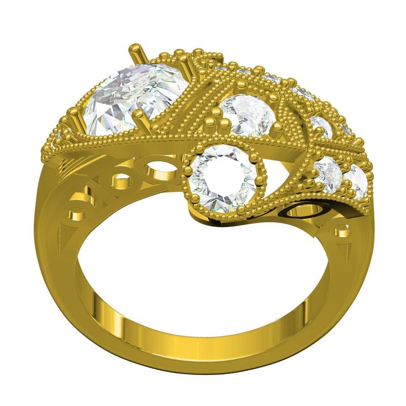 Unique Vintage Style Diamond Engagement Ring