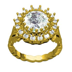 Antique Large Diamond Halo Engagement Ring