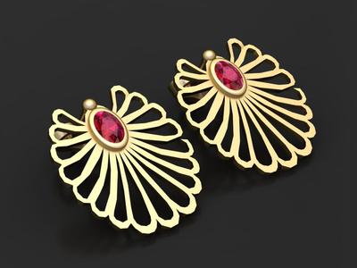 Gold Earring 3D Printable Model .